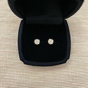 Pave diamond stud earrings
